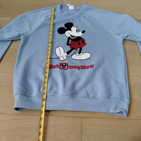 Disneyland Parks Sweatshirt Blue Mickey Mouse Standing Adult Medium Crewneck - Picture 6 of 7